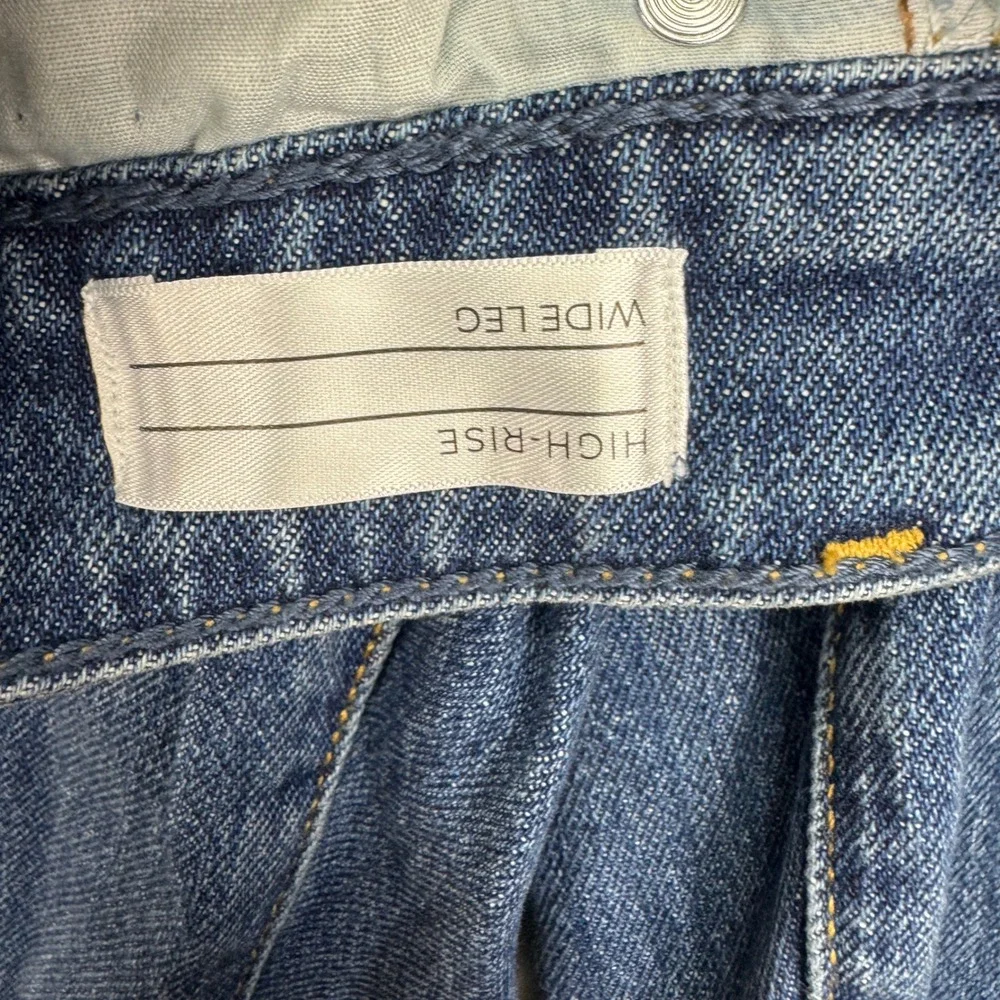 Lane Bryant Double Knee‎ Carpenter Wide Leg Jeans Womens 18 Blue High Rise New